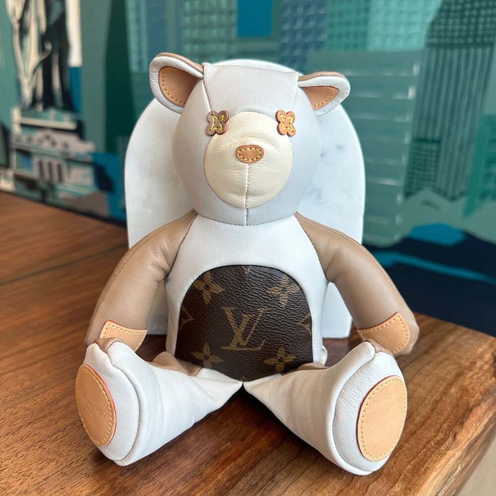 Louis Vuitton White Leather DouDou Teddy Bear